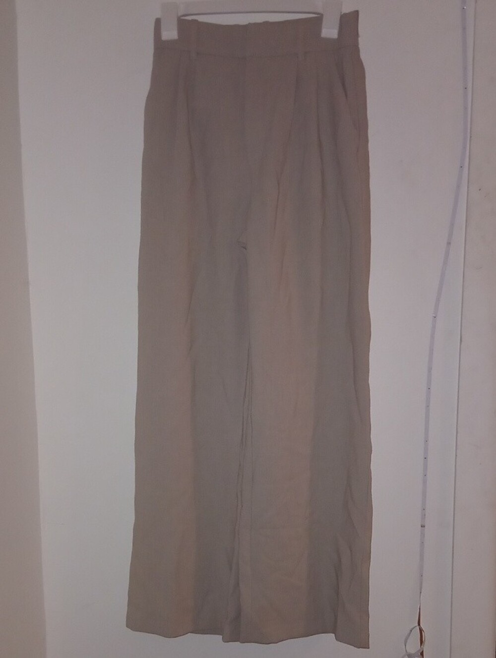 Abercrombie & Fitch Sloane Tailored Wide-Leg Trouser Pants in Light Taupe Size S - Picture 3 of 8